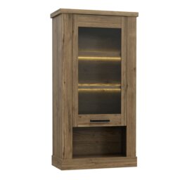 Rackhams Corona Wall Display cabinet in Tabak Oak - Full Assembly Required - Tabak Oak - Matt - thumbnail 4