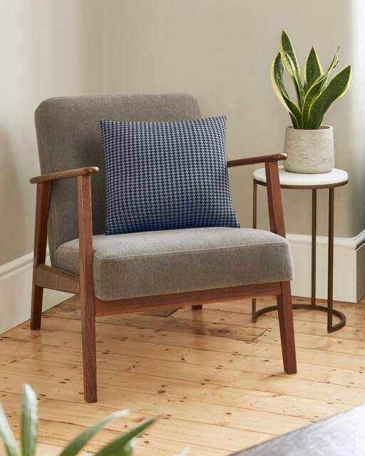 Rackhams Navy and Space Grey Wool Cushion - image 1