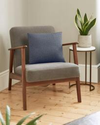 Rackhams Navy and Space Grey Wool Cushion - thumbnail 1