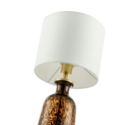 Rackhams Modern Amber and Black Snowflake Speckle Glass Table Lamp with Shade - thumbnail 5