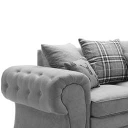 Rackhams Milan Chesterfield Fabric 4 Seater Corner Sofa - Scatter Back - Grey - Left Hand Facing - thumbnail 3