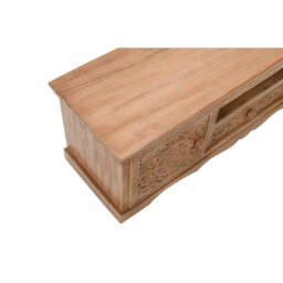 Rackhams Viva Mango Wood TV Cabinet With 2 Doors, 1 Drawers - 140 cm - 46 cm - Wood - thumbnail 4