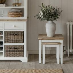 Rackhams Florence Nest of Tables 2 Side Lamp Tables - Dove Grey, Grey - thumbnail 6