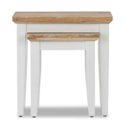 Rackhams Florence Nest of Tables 2 Side Lamp Tables - Dove Grey, Grey - thumbnail 4