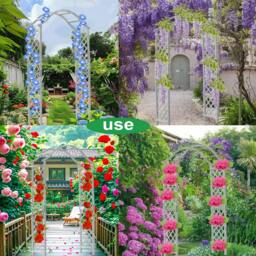 Rackhams Garden Arch Wooden Pergola Feature Trellis Rose Climbing Plant Grey Wood Archway - Grey - thumbnail 5
