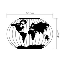 Rackhams Modern Metal Wall Art Meridian Theme Home Ornament Decorative Minimalist Design Hanging Wall Sculpture, Black - Metal - Black - thumbnail 3