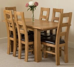Rackhams Hampton Small Oak Extending Dining Table with Yale Oak Chairs - Natural Oak - 4 chairs - thumbnail 3