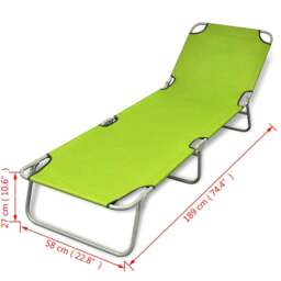 Rackhams Folding Sun Lounger Powder-coated Steel Apple Green - thumbnail 6