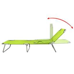Rackhams Folding Sun Lounger Powder-coated Steel Apple Green - thumbnail 3