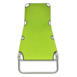 Rackhams Folding Sun Lounger Powder-coated Steel Apple Green - thumbnail 2