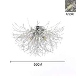 Rackhams 2 Style Sputnik Flush Mount Ceiling Light - Chrome - thumbnail 4