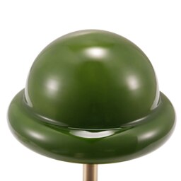 Rackhams Traditional Antique Brass Bankers Desk Lamp with Green Mushroom Glass Shade - thumbnail 3
