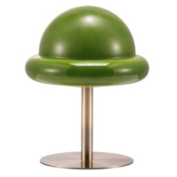 Rackhams Traditional Antique Brass Bankers Desk Lamp with Green Mushroom Glass Shade