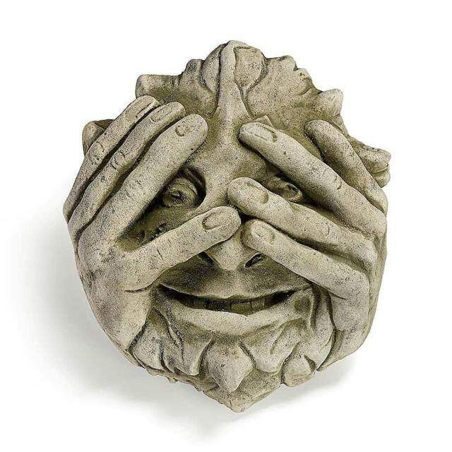 Rackhams Wall Plaque, Stone Greenman Garden Decor