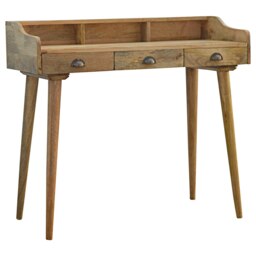 Rackhams Solid Wood Gallery Back Shell Writing Desk - thumbnail 1