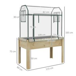 Rackhams Wooden Planter Box with Greenhouse Cover and Bed Liner, Raised Garden Bed for Vegetables, Flowers, Herbs - thumbnail 3