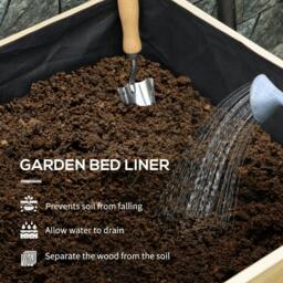 Rackhams Wooden Planter Box with Greenhouse Cover and Bed Liner, Raised Garden Bed for Vegetables, Flowers, Herbs - thumbnail 5