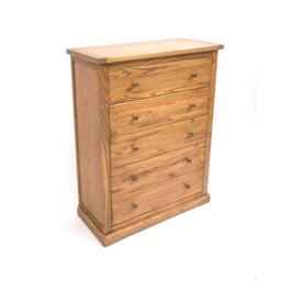 Rackhams Salerno 5 Drawer Chest of Drawers Brass Knob - Natural - thumbnail 3