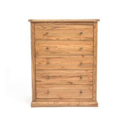 Rackhams Salerno 5 Drawer Chest of Drawers Brass Knob - Natural - thumbnail 1