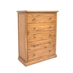 Rackhams Salerno 5 Drawer Chest of Drawers Brass Knob - Natural - thumbnail 2