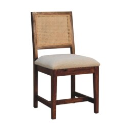 Rackhams Cream Boucle Rattan Chair - thumbnail 3