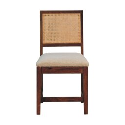 Rackhams Cream Boucle Rattan Chair - thumbnail 1