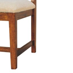 Rackhams Cream Boucle Rattan Chair - thumbnail 6