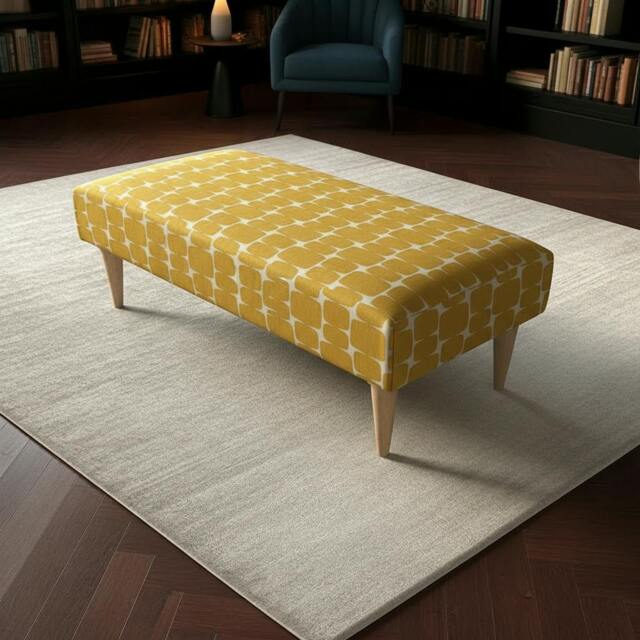 Rackhams Luxury Hand-stitched Detail Seating Ottoman Bench – Multi-Functional Coffee Table - 19 x 17 Inches (48 x 43cm) - image 1