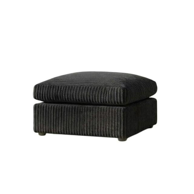 Rackhams Chicago Scatter Back Living Room Furniture Range - Midnight Black - Foot Stool - image 1