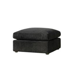 Rackhams Chicago Scatter Back Living Room Furniture Range - Midnight Black - Foot Stool - thumbnail 1
