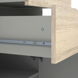 Rackhams Oslo Sideboard - Large - 3 Drawers 2 Doors in White and Oak - White - 147.2 - 1 - thumbnail 6