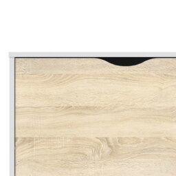 Rackhams Oslo Sideboard - Large - 3 Drawers 2 Doors in White and Oak - White - 147.2 - 1 - thumbnail 5