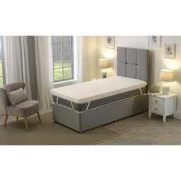 Rackhams European Double Memory Foam Mattress Topper - 2.5cm Thick - White - 1 - European Single Mattress (90cm x 200cm) - thumbnail 4