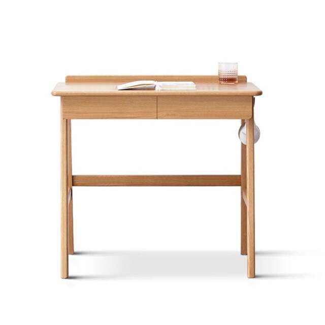 Rackhams Cedric Office Desk, Oak Wood - Double Drawers ( WxDxH 110x48x78cm ) - image 1