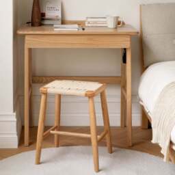 Rackhams Cedric Office Desk, Oak Wood - Double Drawers ( WxDxH 110x48x78cm ) - thumbnail 3