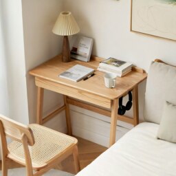 Rackhams Cedric Office Desk, Oak Wood - Double Drawers ( WxDxH 110x48x78cm ) - thumbnail 2