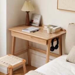 Rackhams Cedric Office Desk, Oak Wood - Double Drawers ( WxDxH 110x48x78cm ) - thumbnail 5