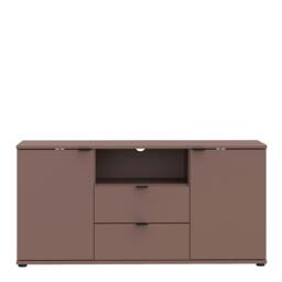 Rackhams Ganymede TV Unit with Open Shelf, 2 Drawers & 2 Doors in Terracotta - W 129.8 X  H 63.1 X  D 41.3cm - 1 - Manufactured Wood - thumbnail 3