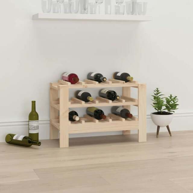 Rackhams Wine Rack 61.5x30x42 cm Solid Wood Pine - Solid pine wood (untreated)