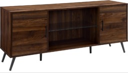 "Rackhams PORTOBELLO Luxury Walnut Dual Compartment Storage 6-Shelf up to 65"" Flat Screen TV Cabinet - Walnut - 1 - TV Cabinet" - thumbnail 6