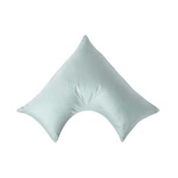 Rackhams Organic 400 TC Egyptian Cotton Sateen V Shaped Pillowcase - Duck Egg Blue - thumbnail 1