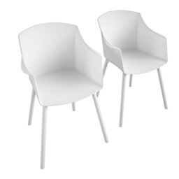 Rackhams Camelo Resin Chairs 2PK in white - White - thumbnail 1