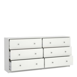Rackhams May Chest of 6 Drawers (3+3) in White - White - Matt - Melamine - thumbnail 5