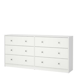 Rackhams May Chest of 6 Drawers (3+3) in White - White - Matt - Melamine - thumbnail 3