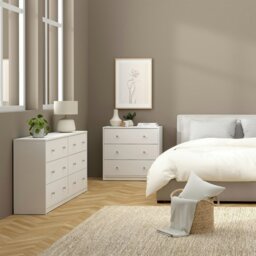 Rackhams May Chest of 6 Drawers (3+3) in White - White - Matt - Melamine - thumbnail 6