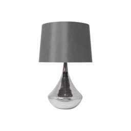 Rackhams Willis Satin Nickel Glass Table Lamp - thumbnail 4