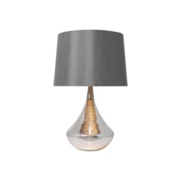 Rackhams Willis Satin Nickel Glass Table Lamp - thumbnail 3