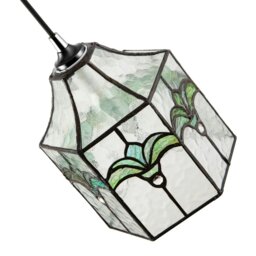Rackhams Classic Lantern Tiffany Pendant Shade with Clear Water Glass and Emerald Green - thumbnail 3