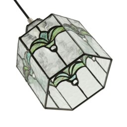 Rackhams Classic Lantern Tiffany Pendant Shade with Clear Water Glass and Emerald Green - thumbnail 4