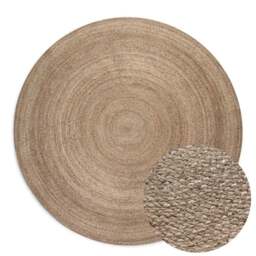 Rackhams Braided Jute Rug Round Rangpur Natural Grey Brown - Ø 200 cm - thumbnail 3